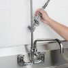 T&S Brass And Bronze Works T&S B-0287 EasyInstall Wall Mounted 38 1/4" High Pre-Rinse Faucet With Adjustable 8" Centers, 44" Hose, And 12" Add-On Faucet