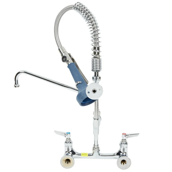 T&S Brass And Bronze Works T&S MPR-8WLN-12 EasyInstall Wall Mounted 22 1/8" High Mini Pre-Rinse Faucet With Adjustable 8" Centers, 1.07 GPM Ergonomic Spray Valve, 24" Hose, 12" Add-On Faucet, And 6" Wall Bracket 3 T&S Brass And Bronze Works T&S MPR-8WLN-12 EasyInstall Wall Mounted 22 1/8" High Mini Pre-Rinse Faucet With Adjustable 8" Centers, 1.07 GPM Ergonomic Spray Valve, 24" Hose, 12" Add-On Faucet, And 6" Wall Bracket - Image 3