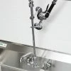 T&S Brass And Bronze Works Equip By T&S 5PR-8W06 Wall Mounted 35 3/4" High Pre-Rinse Faucet With 8" Adjustable Centers, 44" Hose, 6" Add-On Faucet, And 6" Wall Bracket