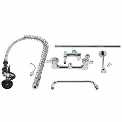T&S Brass And Bronze Works Equip By T&S 5PR-8W10 Wall Mounted 42 1/2" High Pre-Rinse Faucet With 8" Adjustable Centers, 44" Hose, 10" Add-On Faucet, And 6" Wall Bracket 9 T&S Brass And Bronze Works Equip By T&S 5PR-8W10 Wall Mounted 42 1/2" High Pre-Rinse Faucet With 8" Adjustable Centers, 44" Hose, 10" Add-On Faucet, And 6" Wall Bracket -T&S Brass-shop 1044211