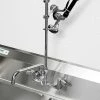 T&S Brass And Bronze Works Equip By T&S 5PR-8W10 Wall Mounted 42 1/2" High Pre-Rinse Faucet With 8" Adjustable Centers, 44" Hose, 10" Add-On Faucet, And 6" Wall Bracket