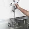 T&S Brass And Bronze Works T&S B-0133-12-CR-B EasyInstall Wall Mounted 37 1/2" High Pre-Rinse Faucet With Adjustable 8" Centers, 1.15 GPM Spray Valve, 44" Hose, 12" Add-On Faucet, And 6" Wall Bracket