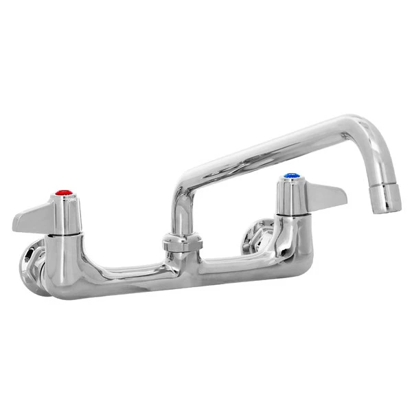 T&S Brass And Bronze Works Equip By T&S 5F-8WLX12 Wall Mounted Faucet With 12 1/8" Swing Spout, 5.2 GPM Laminar Flow Device, 8" Adjustable Centers, And Lever Handles 1 T&S Brass And Bronze Works Equip By T&S 5F-8WLX12 Wall Mounted Faucet With 12 1/8" Swing Spout, 5.2 GPM Laminar Flow Device, 8" Adjustable Centers, And Lever Handles