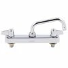 T&S Brass And Bronze Works Equip By T&S 5F-8CLX06 Deck Mounted Workboard Faucet With 6 1/8" Swing Spout, 8" Centers, 5.03 GPM Laminar Flow Device, Cerama Cartridges, And Lever Handles