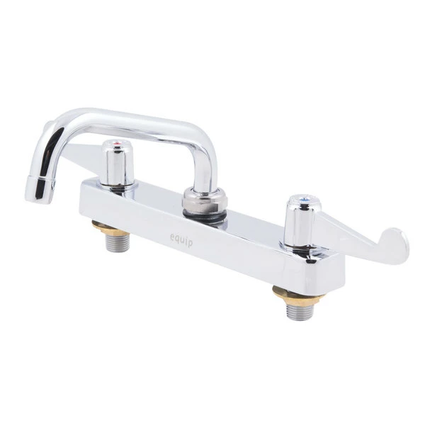 T&S Brass And Bronze Works Equip By T&S 5F-8CWX06 Deck Mounted Workboard Faucet With 6 1/8" Swing Spout, 8" Centers, 5.03 GPM Laminar Flow Device, Cerama Cartridges, And Wrist Handles 2 T&S Brass And Bronze Works Equip By T&S 5F-8CWX06 Deck Mounted Workboard Faucet With 6 1/8" Swing Spout, 8" Centers, 5.03 GPM Laminar Flow Device, Cerama Cartridges, And Wrist Handles - Image 2
