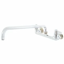 T&S Brass And Bronze Works Equip By T&S 5F-8WLX16 Wall Mounted Faucet With 16 1/8" Swing Spout, 5.2 GPM Laminar Flow Device, 8" Adjustable Centers, And Lever Handles