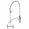 Fisher 34223 Deck Mounted 38" High Pre-Rinse Faucet With 8" Centers, 6" Add-On Faucet, And Wall Bracket
