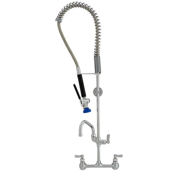 Fisher 34487 Backsplash Mounted Pre-Rinse Faucet With 8" Centers, 16" Add-On Faucet, And Wall Bracket 1 Fisher 34487 Backsplash Mounted Pre-Rinse Faucet With 8" Centers, 16" Add-On Faucet, And Wall Bracket