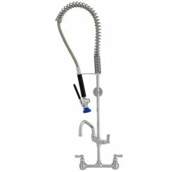 Fisher 34436 Backsplash Mounted Pre-Rinse Faucet With 8" Centers, 6" Add-On Faucet, And Wall Bracket