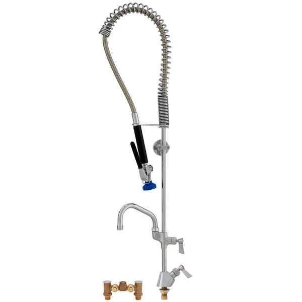 Fisher 30244 Deck Mounted Pre-Rinse Faucet With Temperature Control Valve, 16" Add-On Faucet, Inline Vacuum Breaker, And Wall Bracket 1 Fisher 30244 Deck Mounted Pre-Rinse Faucet With Temperature Control Valve, 16" Add-On Faucet, Inline Vacuum Breaker, And Wall Bracket