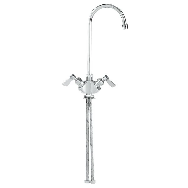 Fisher 1872 Deck Mounted Faucet With Flex Inlets, 3 1/2" Swivel Gooseneck Nozzle, 2.2 GPM Aerator, And Lever Handles 1 Fisher 1872 Deck Mounted Faucet With Flex Inlets, 3 1/2" Swivel Gooseneck Nozzle, 2.2 GPM Aerator, And Lever Handles