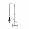Fisher 50695 Deck Mounted Pre-Rinse Faucet With 8" Centers, Swivel Arm, 6" Add-On Faucet, And Wall Bracket