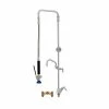 Fisher 50830 Deck Mounted Pre-Rinse Faucet With Temperature Control Valve, Swivel Arm, 8" Add-On Faucet, And Wall Bracket