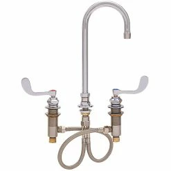 Fisher 98736 Deck Mounted Faucet With Widelength Deck, 3 1/2" Swivel Gooseneck Nozzle, 2.2 GPM Aerator, And Wrist Handles