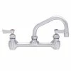 Fisher 13277 Backsplash Mounted Faucet With 8" Centers, 14" Swing Nozzle, 2.2 GPM Aerator, And Lever Handles
