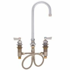 Fisher 1778 Deck Mounted Faucet With Widespread Deck, 3 1/2" Rigid Gooseneck Nozzle, 2.2 GPM Aerator, And Lever Handles