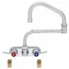 Fisher 19542 Backsplash Mounted Faucet With 4" Centers, 13" Double-Jointed Swing Nozzle, 2.2 GPM Aerator, Lever Handles, And Elbows