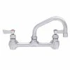 Fisher 3254 Wall Mounted Faucet With 8" Centers, 14" Swing Nozzle, 2.2 GPM Aerator, And Lever Handles
