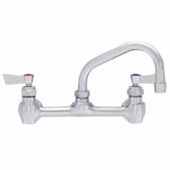 Fisher 13250 Backsplash Mounted Faucet With 8" Centers, 10" Swing Nozzle, 2.2 GPM Aerator, And Lever Handles