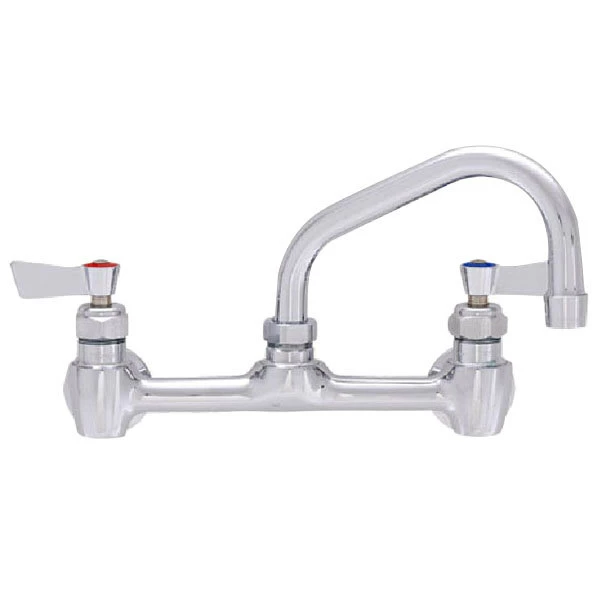 Fisher 13250 Backsplash Mounted Faucet With 8" Centers, 10" Swing Nozzle, 2.2 GPM Aerator, And Lever Handles 1 Fisher 13250 Backsplash Mounted Faucet With 8" Centers, 10" Swing Nozzle, 2.2 GPM Aerator, And Lever Handles