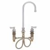 Fisher 1910 Deck Mounted Faucet With Widespread Deck, 3 1/2" Swivel Gooseneck Nozzle, 2.2 GPM Aerator, And Lever Handles