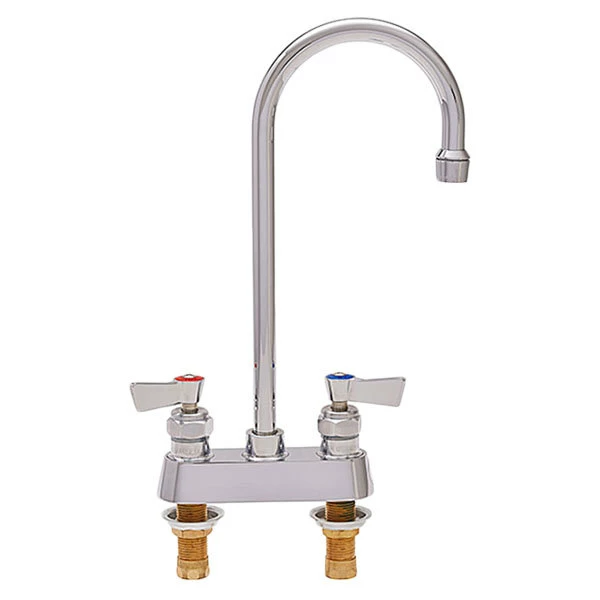Fisher 3525 Deck Mounted Faucet With 4" Centers, 3 1/2" Swivel Gooseneck Nozzle, 2.2 GPM Aerator, And Lever Handles 1 Fisher 3525 Deck Mounted Faucet With 4" Centers, 3 1/2" Swivel Gooseneck Nozzle, 2.2 GPM Aerator, And Lever Handles