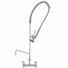 T&S Brass And Bronze Works T&S B-5120-B EasyInstall Deck Mounted Pre-Rinse Faucet With Adjustable 8" Centers, 44" Hose, 1.15 GPM Spray Valve, And Eterna Cartridges