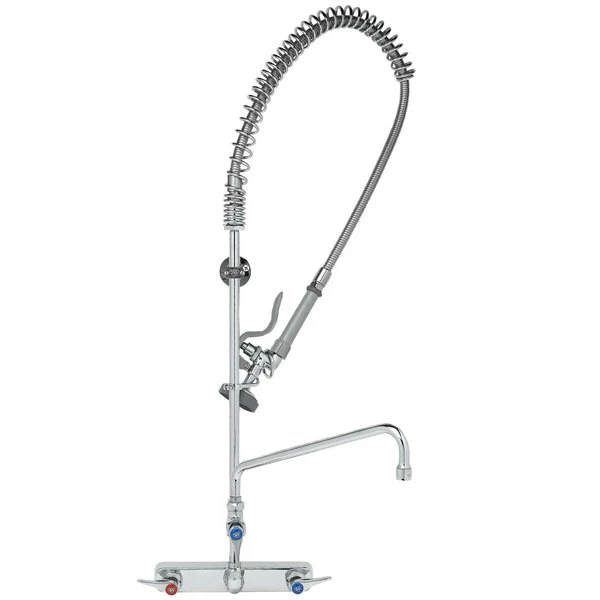 T&S Brass And Bronze Works T&S B-5125-12-B EasyInstall Wall Mounted Pre-Rinse Faucet With 8" Centers, 44" Hose, 12" Add-On Faucet, 1.15 GPM Spray Valve, And Eterna Cartridges 1 T&S Brass And Bronze Works T&S B-5125-12-B EasyInstall Wall Mounted Pre-Rinse Faucet With 8" Centers, 44" Hose, 12" Add-On Faucet, 1.15 GPM Spray Valve, And Eterna Cartridges