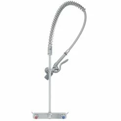 T&S Brass And Bronze Works T&S B-5125-BJ EasyInstall Wall Mounted Pre-Rinse Faucet With 8" Centers, 44" Hose, 1.07 GPM Spray Valve, And Eterna Cartridges