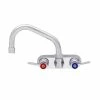 Fisher 62464 Wall Mounted Stainless Steel Faucet With 4" Centers, 6" Swing Nozzle, 2.2 GPM Aerator, And Lever Handles