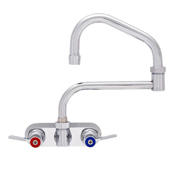 Fisher 62278 Wall Mounted Stainless Steel Faucet With 4" Centers, 15" Double-Jointed Swing Nozzle, 2.2 GPM Aerator, And Lever Handles 1 Fisher 62278 Wall Mounted Stainless Steel Faucet With 4" Centers, 15" Double-Jointed Swing Nozzle, 2.2 GPM Aerator, And Lever Handles