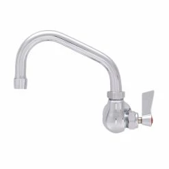 Fisher 67644 Wall Mounted Stainless Steel Faucet With 12" Swing Nozzle, 2.2 GPM Aerator, And Lever Handle