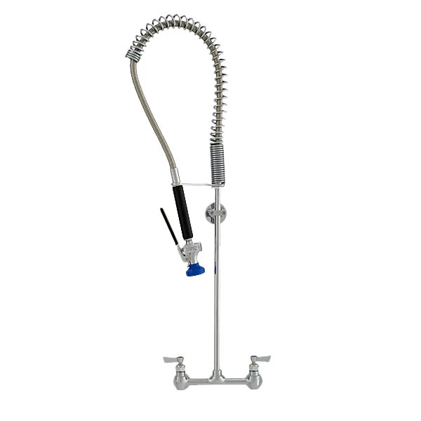 Fisher 53430 Wall Mounted Stainless Steel Pre-Rinse Faucet With 8" Centers, 36" Hose, And Wall Bracket 1 Fisher 53430 Wall Mounted Stainless Steel Pre-Rinse Faucet With 8" Centers, 36" Hose, And Wall Bracket