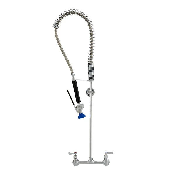 Fisher 67989 Backsplash Mounted Stainless Steel Pre-Rinse Faucet With 8" Centers, 36" Hose, And Wall Bracket 1 Fisher 67989 Backsplash Mounted Stainless Steel Pre-Rinse Faucet With 8" Centers, 36" Hose, And Wall Bracket