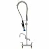 Fisher 68225 Deck Mounted Stainless Steel Pre-Rinse Faucet With 8" Centers, 36" Hose, 6" Add-On Faucet, And Wall Bracket