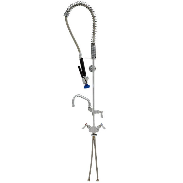 Fisher 36471 Deck Mounted Stainless Steel Pre-Rinse Faucet With Flex Inlets, 30" Hose, 6" Add-On Faucet, Inline Vacuum Breaker, And Wall Bracket 1 Fisher 36471 Deck Mounted Stainless Steel Pre-Rinse Faucet With Flex Inlets, 30" Hose, 6" Add-On Faucet, Inline Vacuum Breaker, And Wall Bracket