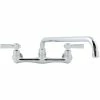 Advance Tabco K-11 Wall Mount Faucet With 14" Swing Spout, 1.5 GPM Aerator, 8" Centers, And Lever Handles