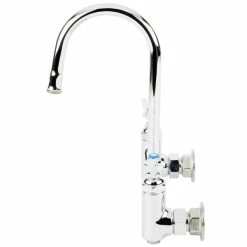 T&S Brass And Bronze Works T&S B-0330-BST Wall Mount Faucet With 8" Adjustable Centers, 5 3/4" Gooseneck, And Eterna Cartridges -T&S Brass-shop 1474807