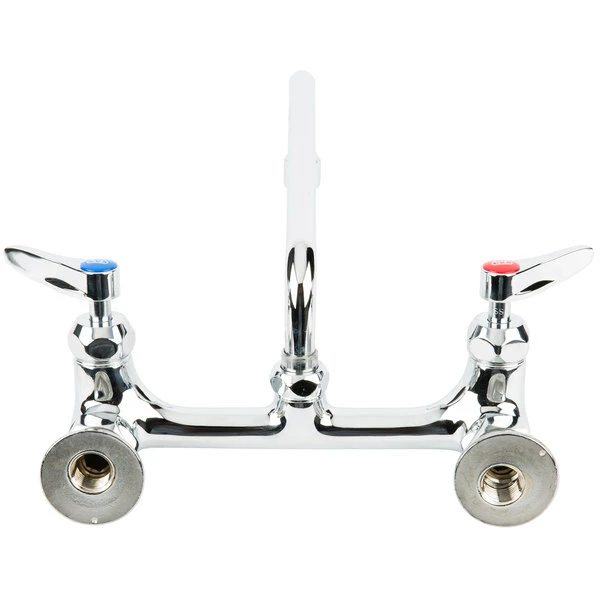 T&S Brass And Bronze Works T&S B-2414-CR-SC Wall Mount Mixing Faucet With 8" Adjustable Centers, 8" Swing Nozzle, Spring Checks, And Cerama Cartridges 3 T&S Brass And Bronze Works T&S B-2414-CR-SC Wall Mount Mixing Faucet With 8" Adjustable Centers, 8" Swing Nozzle, Spring Checks, And Cerama Cartridges - Image 3