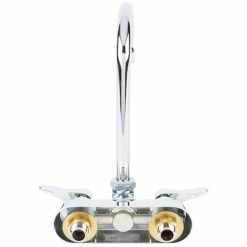 T&S Brass And Bronze Works T&S B-1146-02A Wall Mount Workboard Faucet With 4" Centers, 4 3/8" Gooseneck Spout, Escutcheon, Aerator, And Tailpieces -T&S Brass-shop 1475152