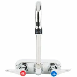 T&S Brass And Bronze Works T&S B-1146-02A Wall Mount Workboard Faucet With 4" Centers, 4 3/8" Gooseneck Spout, Escutcheon, Aerator, And Tailpieces -T&S Brass-shop 1475158