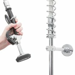 T&S Brass And Bronze Works Equip By T&S 5PR-4D12 Deck Mounted 38 1/4" High Pre-Rinse Faucet With 4" Adjustable Centers, 44" Hose, 12" Add-On Faucet, And 6" Wall Bracket 6 T&S Brass And Bronze Works Equip By T&S 5PR-4D12 Deck Mounted 38 1/4" High Pre-Rinse Faucet With 4" Adjustable Centers, 44" Hose, 12" Add-On Faucet, And 6" Wall Bracket -T&S Brass-shop 1494947