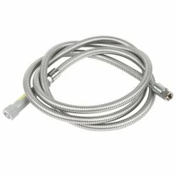T&S Brass And Bronze Works T&S B-0120-H 120" Stainless Steel Flex Hose With Gray Handle And Polyurethane Liner