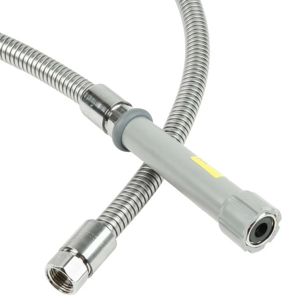 T&S Brass And Bronze Works T&S B-0120-H 120" Stainless Steel Flex Hose With Gray Handle And Polyurethane Liner 2 T&S Brass And Bronze Works T&S B-0120-H 120" Stainless Steel Flex Hose With Gray Handle And Polyurethane Liner - Image 2