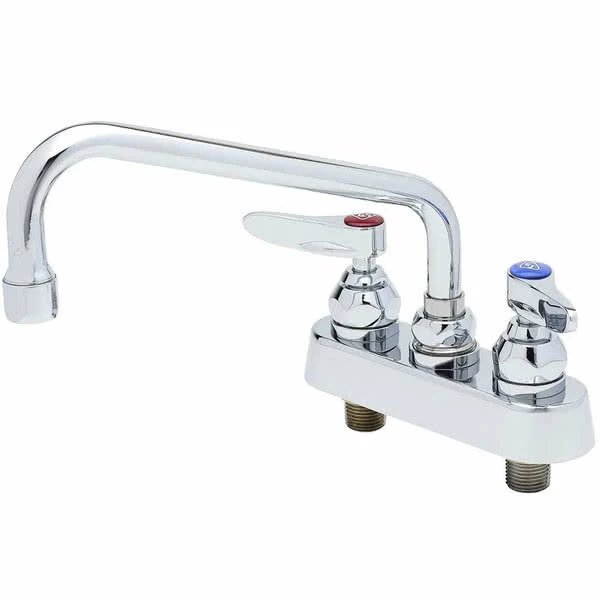 T&S Brass And Bronze Works T&S B-1110-XS-F12 Deck Mounted Workboard Faucet With 4" Centers, 6" Swing Spout, 1.2 GPM Aerator, Eterna Cartridges, And Lever Handles 1 T&S Brass And Bronze Works T&S B-1110-XS-F12 Deck Mounted Workboard Faucet With 4" Centers, 6" Swing Spout, 1.2 GPM Aerator, Eterna Cartridges, And Lever Handles