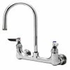 T&S Brass And Bronze Works Equip By T&S 5F-8WLB05 Wall Mounted Faucet With 5 9/16" Gooseneck Spout, 8" Centers, Laminar Flow Device, And Lever Handles