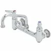 T&S Brass And Bronze Works Equip By T&S 5F-8WLB06 Wall Mounted Faucet With 8" Adjustable Centers, 6 1/8" Swing Spout, Laminar Flow Device, Cerama Cartridges, And Lever Handles