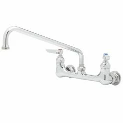 T&S Brass And Bronze Works Equip By T&S 5F-8WLB10 Wall Mounted Faucet With 8" Adjustable Centers, 10 1/8" Swing Spout, Laminar Flow Device, Cerama Cartridges, And Lever Handles