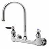 T&S Brass And Bronze Works T&S B-0331-VF035-EL Wall Mounted Pantry Faucet With 8" Centers, 5 3/4" Gooseneck Spout, .35 Non-Aerated Spray Device, Eterna Cartridges, And Lever Handles