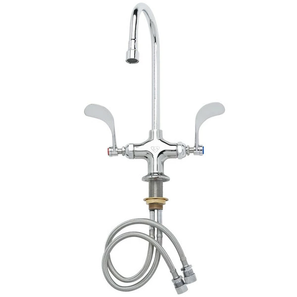 T&S Brass And Bronze Works T&S B-0300-VR4-WS Deck Mounted Pantry Faucet With 5 3/4" Gooseneck Nozzle, 1.5 GPM Aerator, Eterna Cartridges, And 4" Wrist Handles 1 T&S Brass And Bronze Works T&S B-0300-VR4-WS Deck Mounted Pantry Faucet With 5 3/4" Gooseneck Nozzle, 1.5 GPM Aerator, Eterna Cartridges, And 4" Wrist Handles
